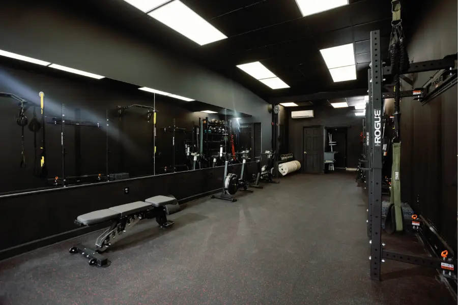 Inside MY Personal Training Studio's private gym space in South End
